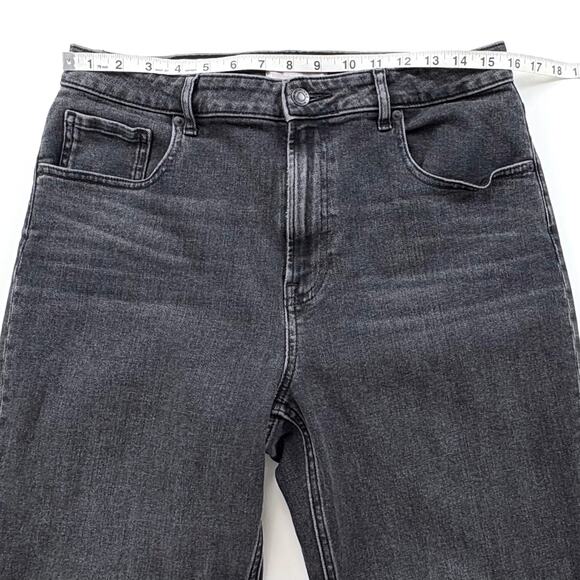 Everlane The Curvy Cheeky Jean Size 32 Crop Washed Black Gray High Rise Denim - Picture 9 of 12
